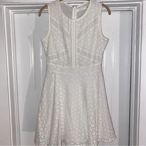 Lucy Paris White Eyelet Midi Dress